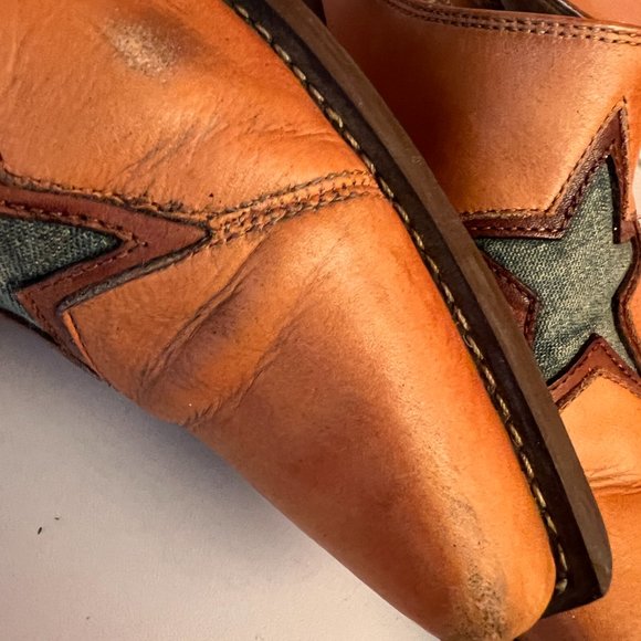 SKETCHERS -  Leather Y2K Western Boot Slides with denim star detail - Size 8 - Picture 11 of 11